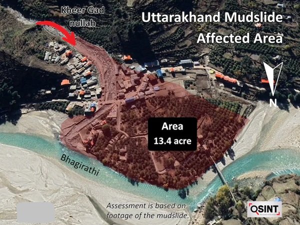 उत्तराखंड में बरपा प्रकृति का कहर, धराली में बादल फटने से 34 सेकेंड में मची तबाही 3 मैप