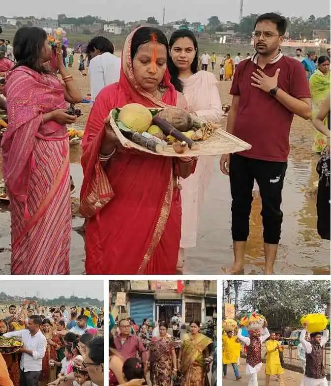 অস্তগামী সূর্যকে অর্ঘ্য দিতে বরাকর ঘাটে ঢল নামল ভক্তদের 1 ezgif 36ea168321cbec
