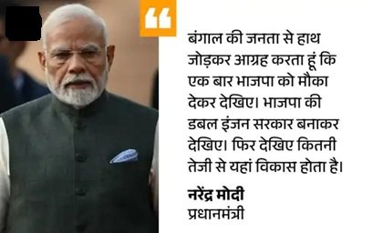 PM मोदी की बंगाल की जनता से भावुक अपील, कहा- 'एक बार BJP को मौका देकर देखिए' 2 5 15